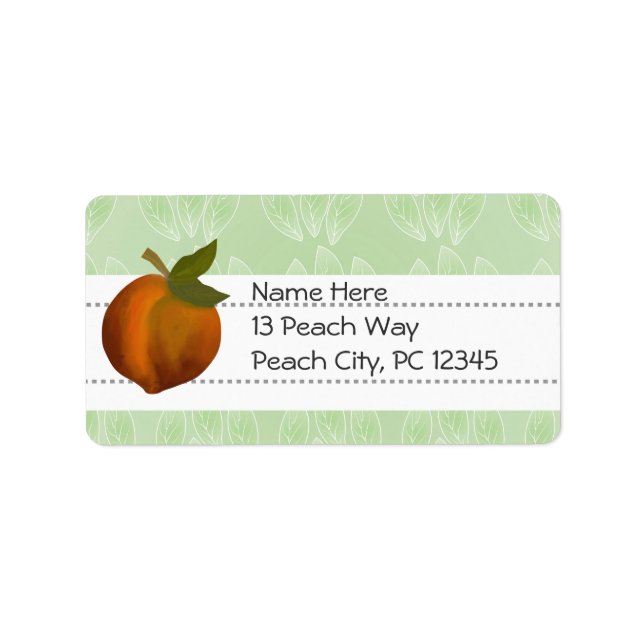 Peach Design.  Customise Label (Front)