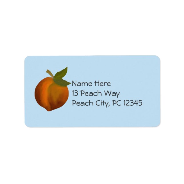 Peach Design.  Customise Label (Front)