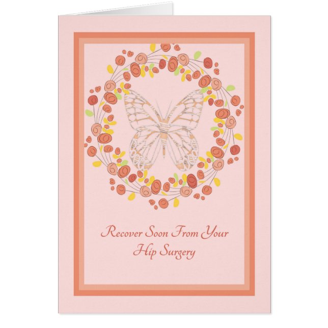 Peach Designer Card for Hip Surgery (Front)