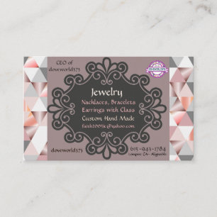 Peach Diamond Retro Business Cards