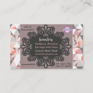 Peach Diamond Retro Business Cards