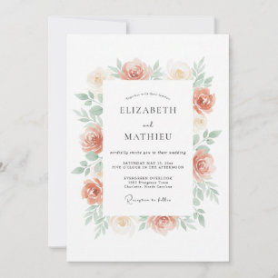 Peach Dreamy Spring Wedding Invitation