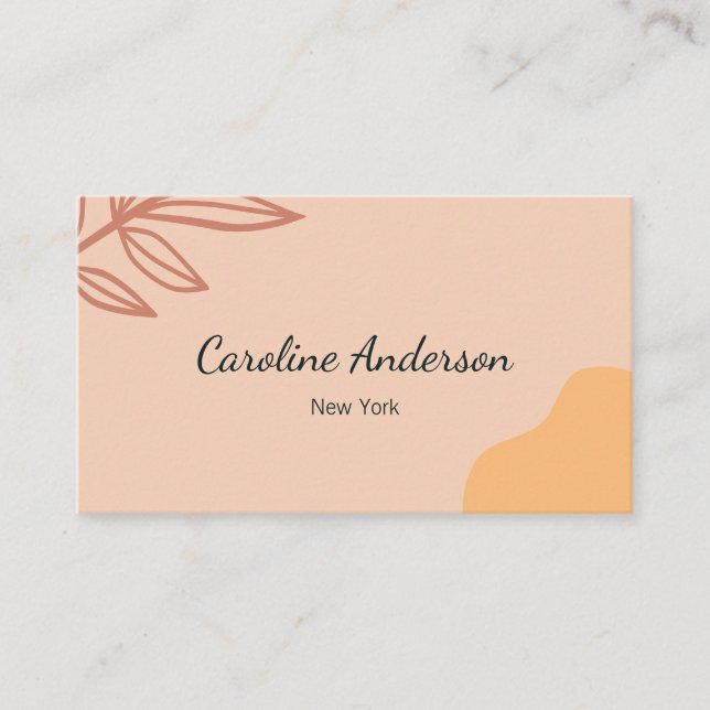peach earth tones business card (Front)