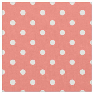 Peach Echo & White Polka Dot Fabric