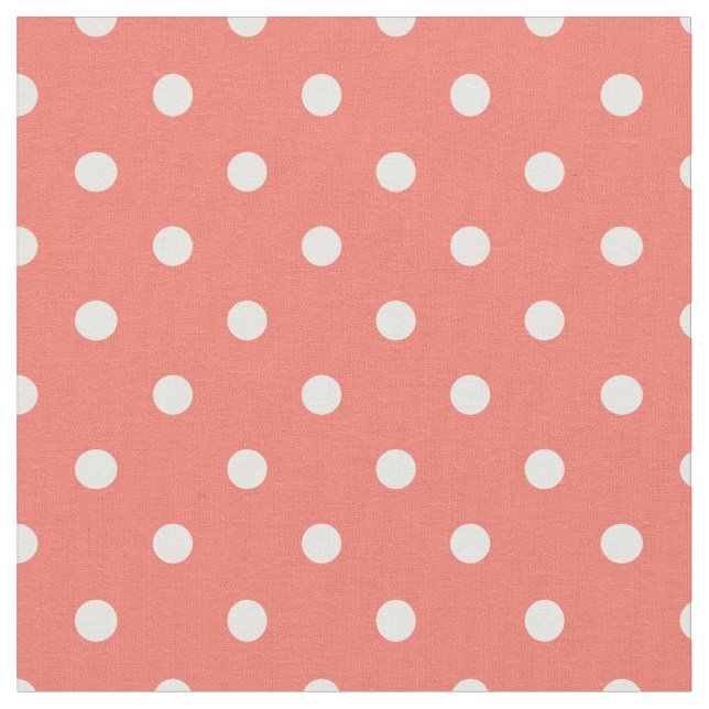 Peach Echo & White Polka Dot Fabric (Close Up)