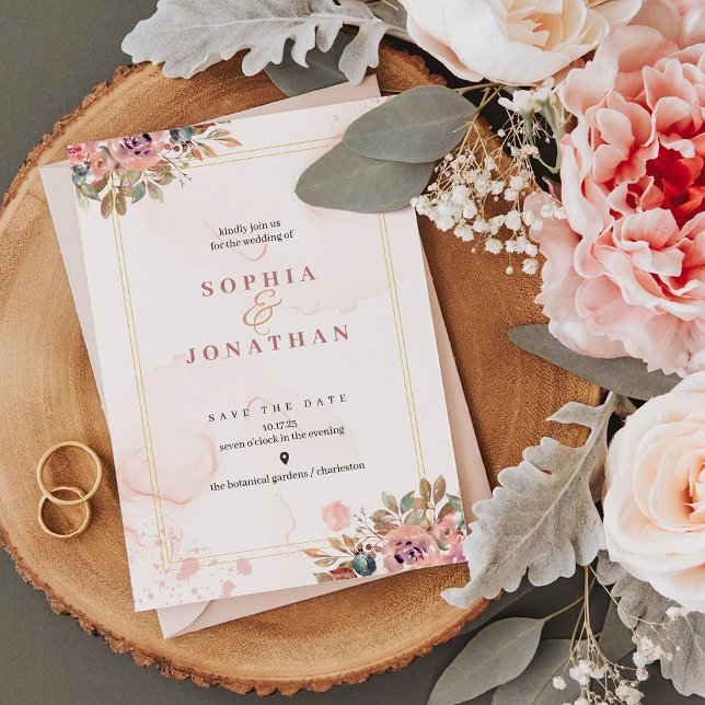 Peach Elegant Neutral Watercolor Floral Wedding (Creator Uploaded)