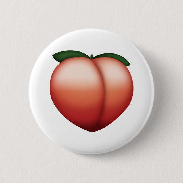 Peach - Emoji 6 Cm Round Badge (Front)