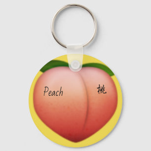 Peach emoji key ring