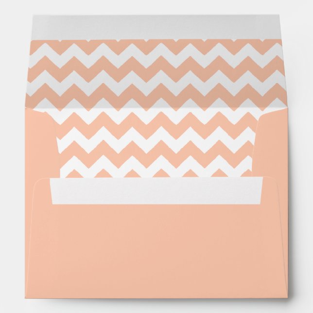 Peach Envelope, Peach Chevron Liner Envelopes (Back (Bottom))