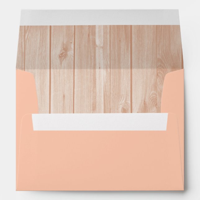 Peach Envelope, Peach Wood Liner Envelope (Back (Bottom))