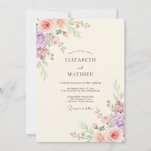 Peach Ethereal Meadow Wedding Invitation