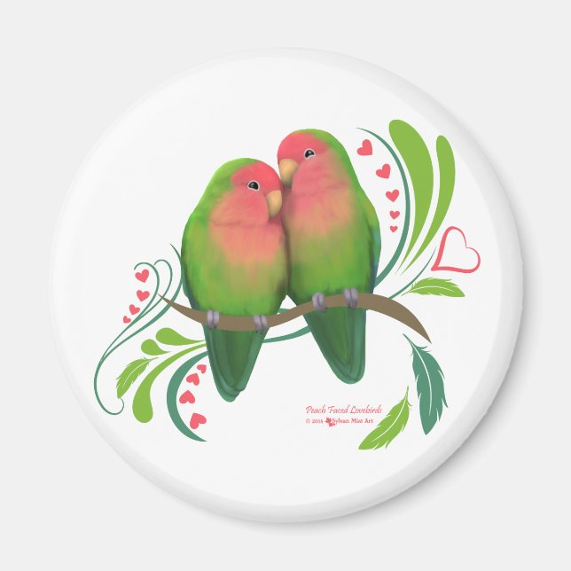 Peach Faced Love Birds Magnet (Front)
