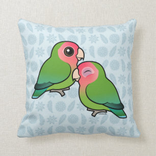 Peach-faced Lovebird Adorable Pair Cushion