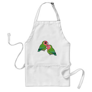 Peach-faced Lovebird Adorable Pair Standard Apron