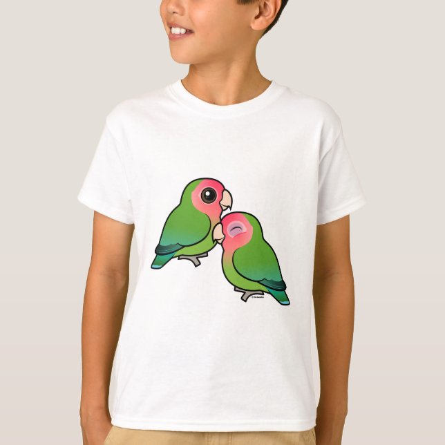 Peach-faced Lovebird Adorable Pair T-Shirt (Front)