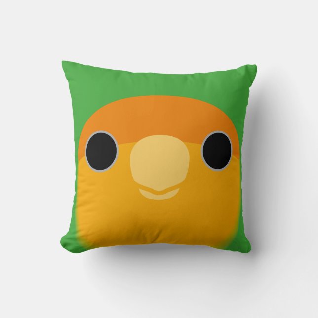 Peach-faced Lovebird (Orange-faced) Cushion (Front)