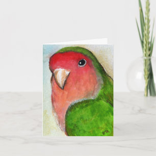 Peach Faced Lovebird Painting Note Card