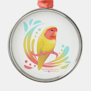 Peach Faced Lutino Lovebird Metal Ornament