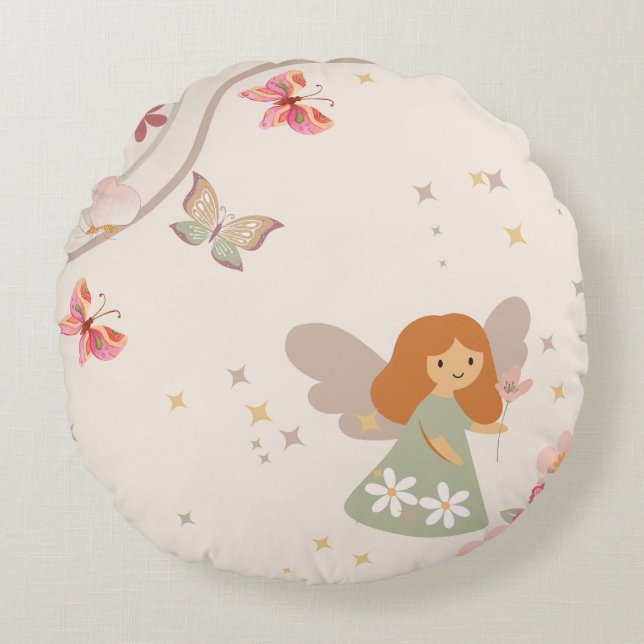 Peach Fairy Round Cushion (Front)