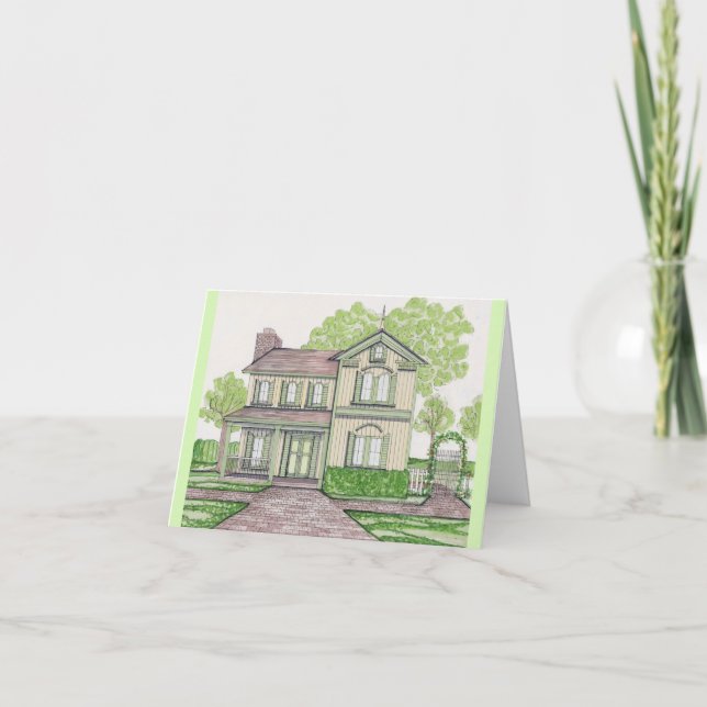 Peach Farmhouse Notecard (Front)