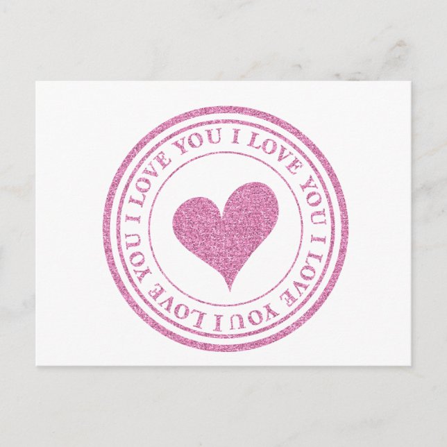 Peach Faux Glitter Postcard (Front)