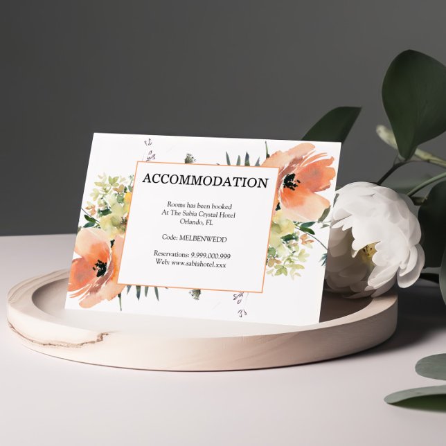Peach Floral Accommodation Enclosure Card (Creator Uploaded)
