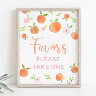 Peach Floral Birthday Party Favour Sign