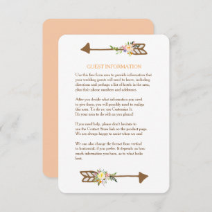 Peach Floral Bouquet Wedding Insert