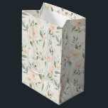 Peach Floral Bridal Shower Medium Gift Bag<br><div class="desc">Peach Floral Bridal Shower</div>