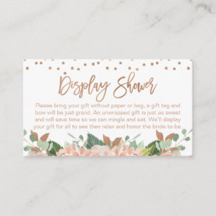 Peach Floral display shower bridal shower Enclosure Card