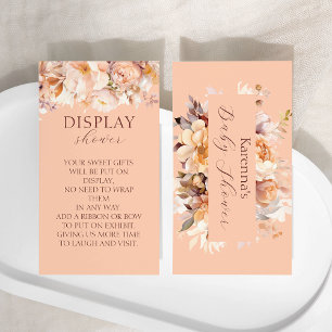 Peach Floral Fall Baby Shower Display Shower Enclosure Card