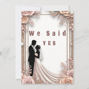 🌷 Peach Floral Frame Wedding Style 💖 Invitation