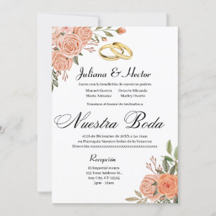Peach Floral Invitation
