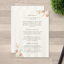 Peach Floral Nikah Details Card