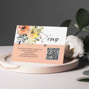 Peach Floral RSVP Card