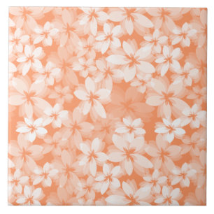Peach Floral Tile