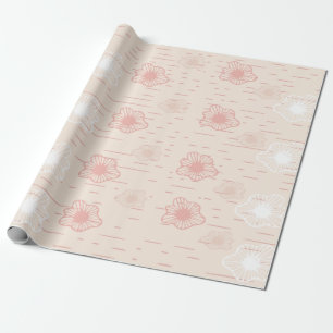 Peach Flower Abstract Gift Wrapping Paper
