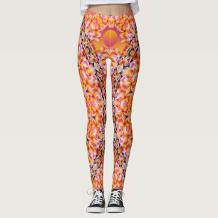 Peach Flower  Leggings