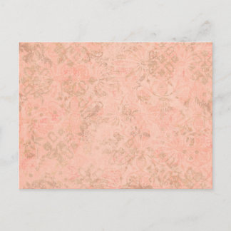Peach flower ornamental pattern background postcard