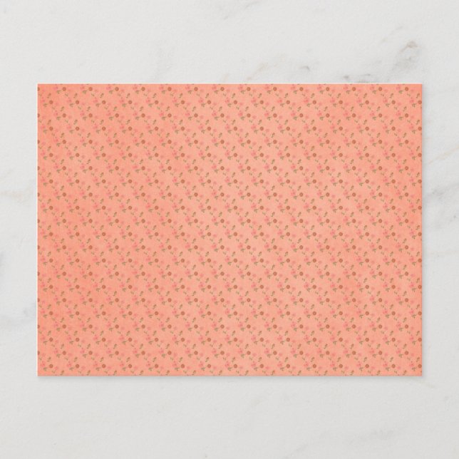 peach flower pattern background postcard (Front)