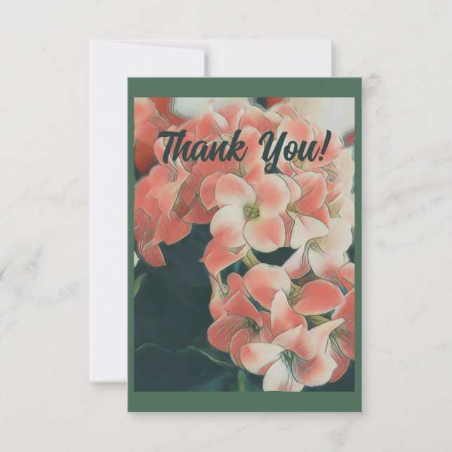 Peach Flower Thank You Card (Front)