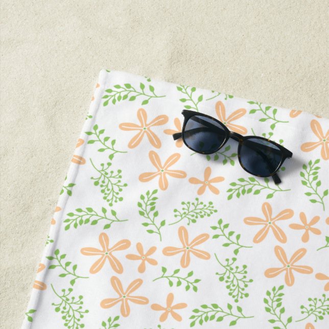 Peach Flowers Beach Towel (In Situ)