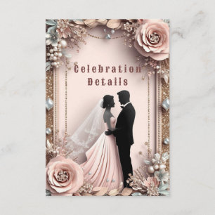 🌸 Peach Flowers Spring Wedding ✨ Enclosure Card