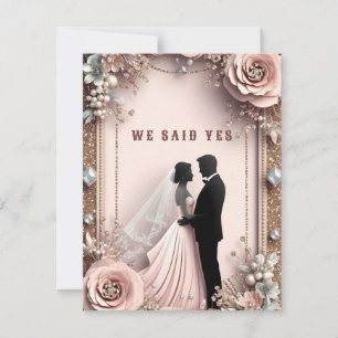 🌸 Peach Flowers Spring Wedding ✨ RSVP Card