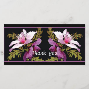 Peach   Flowers thank you photocard Card