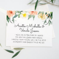 Peach Flowers Will You Be My Godparents Proposal