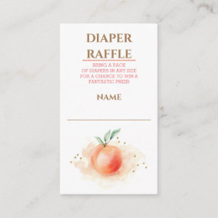 Peach Fruit Baby Shower Diaper Raffle Enclosure Card