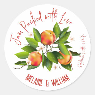 Peach Fruit Jam Classic Round Sticker