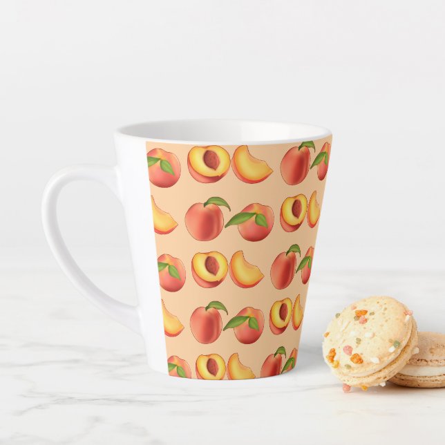 Peach Fruit Pattern Latte Mug (In Situ)