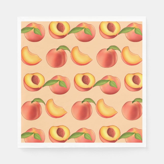 Peach Fruit Pattern Napkin (Front)